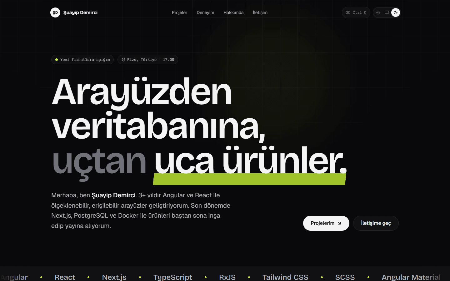 Bu Portfolyo ekran görüntüsü